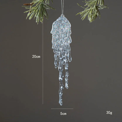 Crystal Clear Acrylic Christmas Tree Ornaments – Glitter Hanging Pendants for Holiday Parties, Xmas Tree & Festive Home Decor