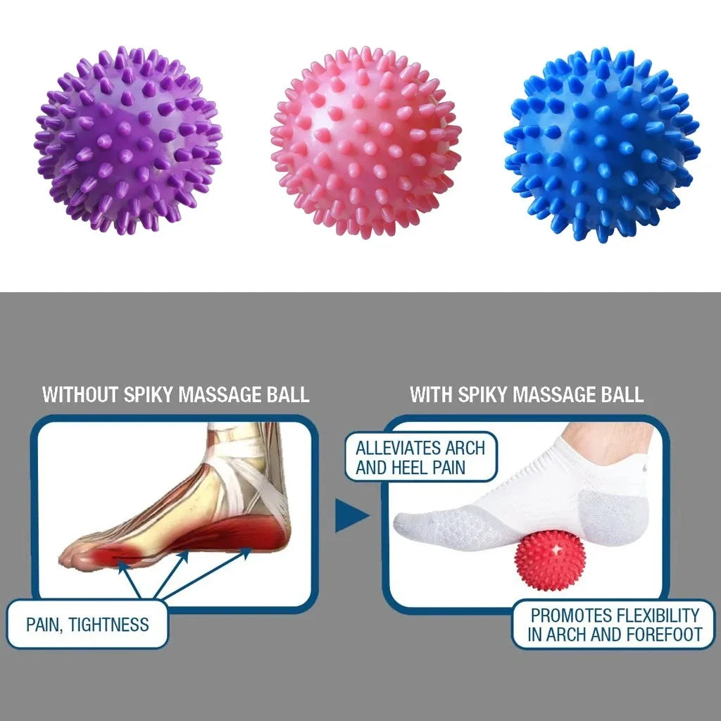 Balle de massage à picots en PVC de 7 cm – Balle de physiothérapie rigide pour soulager la fasciite plantaire, la récupération musculaire, la musculation et le massage sportif