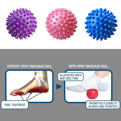 Balle de massage à picots en PVC de 7 cm – Balle de physiothérapie rigide pour soulager la fasciite plantaire, la récupération musculaire, la musculation et le massage sportif