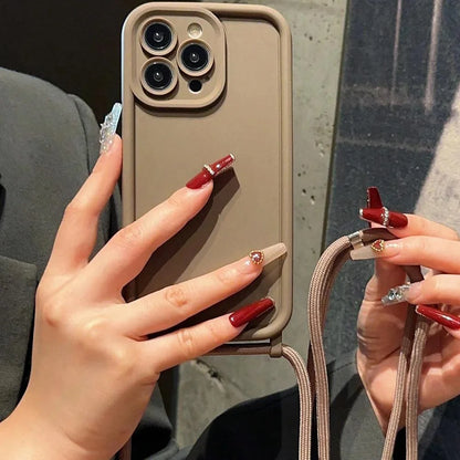 Funda Cruzada para Teléfono con Cordón Ajustable – Cubierta Protectora Suave para iPhone 17, 16, 16E, 15, 14, 13, 12, 11, X, XS, 8 Plus y SE 2022, Funda para Teléfono de Hombro con Manos Libres