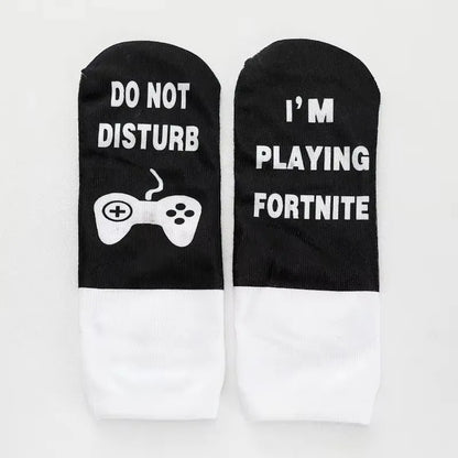 Funny Harajuku Word Print Socks – Unisex Cotton Crew Socks for Men & Women, Hip Hop Streetwear Skateboard Style