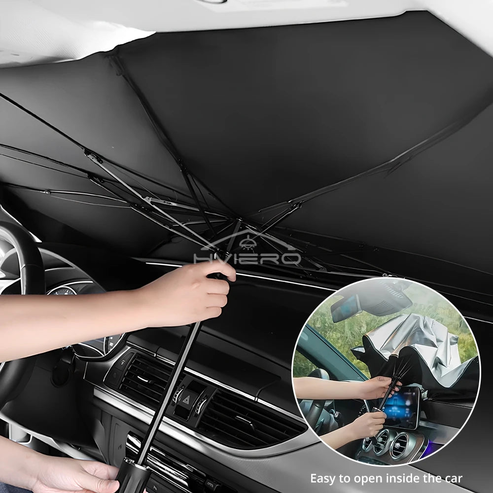 Pare-soleil pliable pour pare-brise de voiture – Pare-soleil avant anti-UV pour intérieur de véhicule