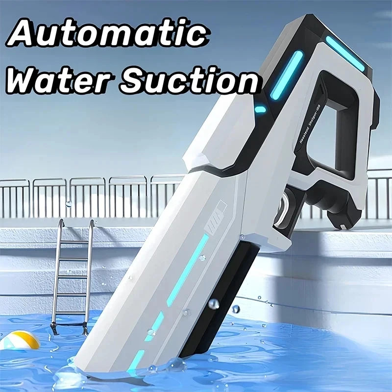 Pistolet à Eau Électrique pour Adultes – Puissant Lanceur d'Eau Automatique avec Grand Réservoir d'Eau pour Piscine d'Été, Plage et Jeux Aquatiques Extérieurs