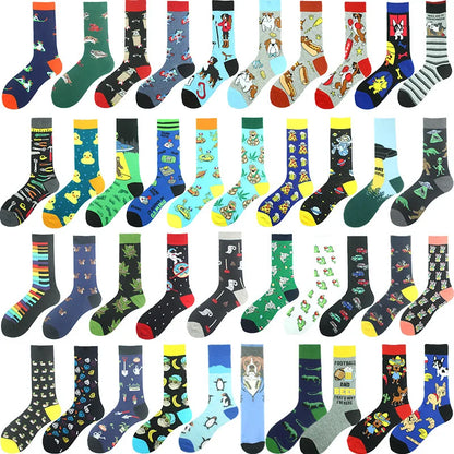 Funny Cotton Novelty Crew Socks – Alien, Planet, Shark, Dinosaur, Skateboard & Math Designs for Men & Women