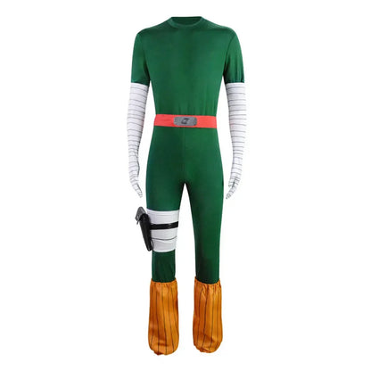 Naruto Rock Lee Inspired Anime Cosplay Costume Set with Wig – Green Jumpsuit Uniform for Halloween, Carnival & Party Roleplay