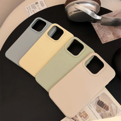 Coque en silicone pour iPhone Séries 11 à 17 – Housse de protection arrière toucher doux