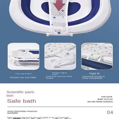 Coussin de support de bain réglable pour bébé – Siège de bain antidérapant pour nouveau-né pour baignoire, douche et bain pour bébé