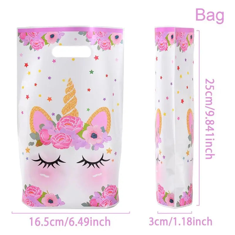 10/25/50 unidades Bolsas de Regalo de Unicornio para Dulces – Lindas Bolsas de Mano para Recuerdos de Fiesta, Decoraciones de Cumpleaños, Baby Showers, Regalos para Niños y Artículos de Celebración