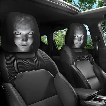 2 Fundas para Reposacabezas de Coche de Halloween con Temática de Terror – Fundas Elásticas Universales a Prueba de Polvo para Protección de Asientos