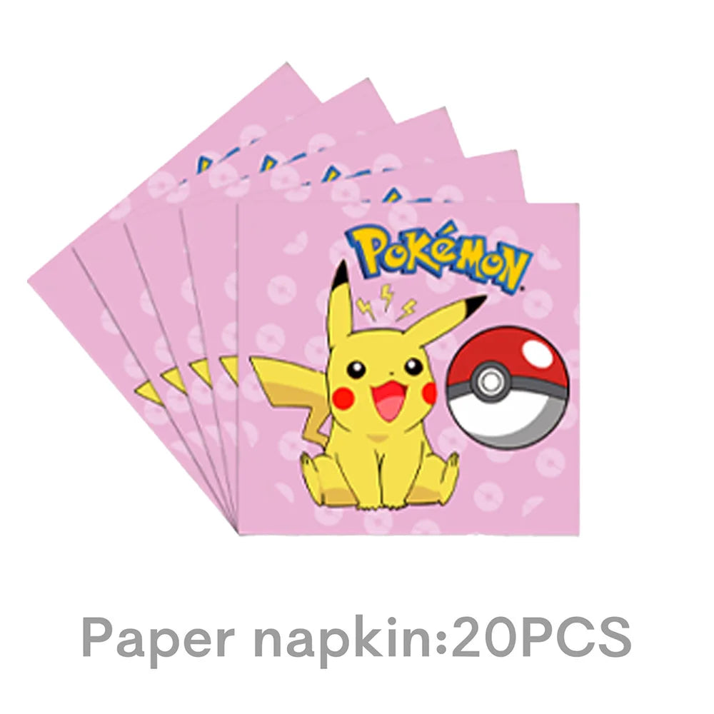Pokémon Birthday Party Supplies Set – Paper Plates, Cups, Napkins, Tablecloth, Gift Bag Fillers & Guest Favors for Pikachu Party & Baby Shower