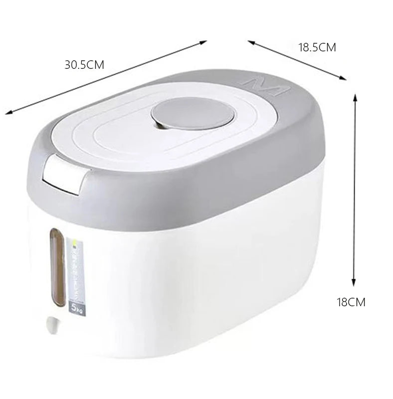 XIAOGUI 5KG/10KG Rice Dispenser – Large-Capacity Kitchen Food Storage Container for Rice, Cereal & Grains, Airtight Organizer Box