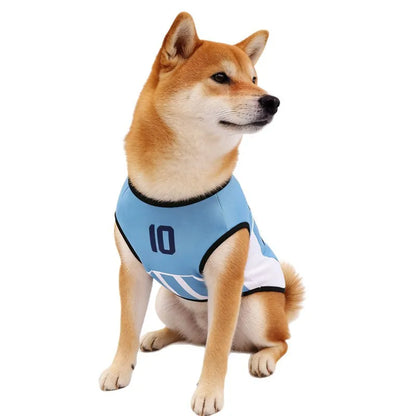 Camiseta de fútbol para perros, transpirable, de verano, para deportes, para perros pequeños y gatos, ropa deportiva para cachorros