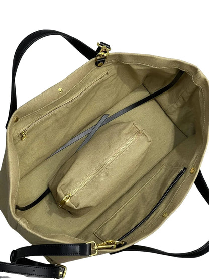 Bolso Tote de Lona y Piel para Mujer – Versátil Bandolera Cruzada y de Hombro, Bolso de Mano Casual y Chic para el Día a Día con un Elegante Diseño de Cartera de Mano para el Trabajo, Viajes y Moda Cotidiana
