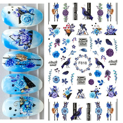 3D Christmas Nail Art Stickers – Snowflake & Winter Tree Nail Decals for Nail Tips Decoration