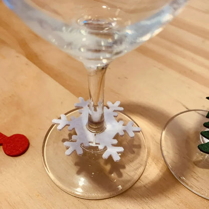 10PCS Felt Wine Glass Ring Cards – Christmas Table Decorations for Xmas, New Year’s Eve Parties, Home Decor & Holiday Events