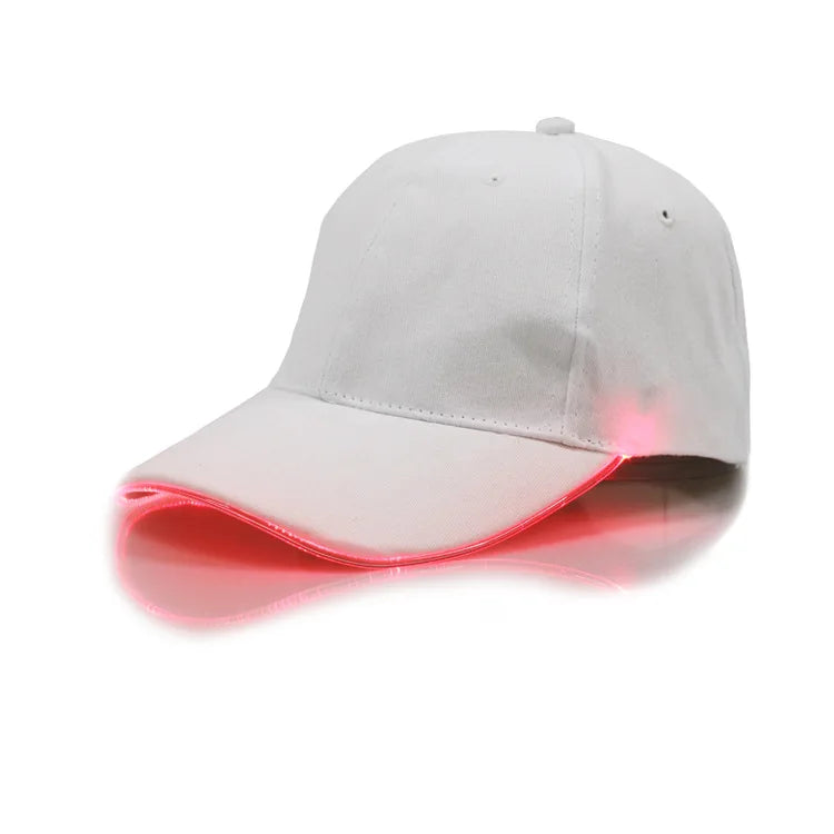 Fiber Optic LED Baseball Cap – 7-Color Luminous Light-Up Hat with USB Rechargeable Design for Parties, Performances & EDC