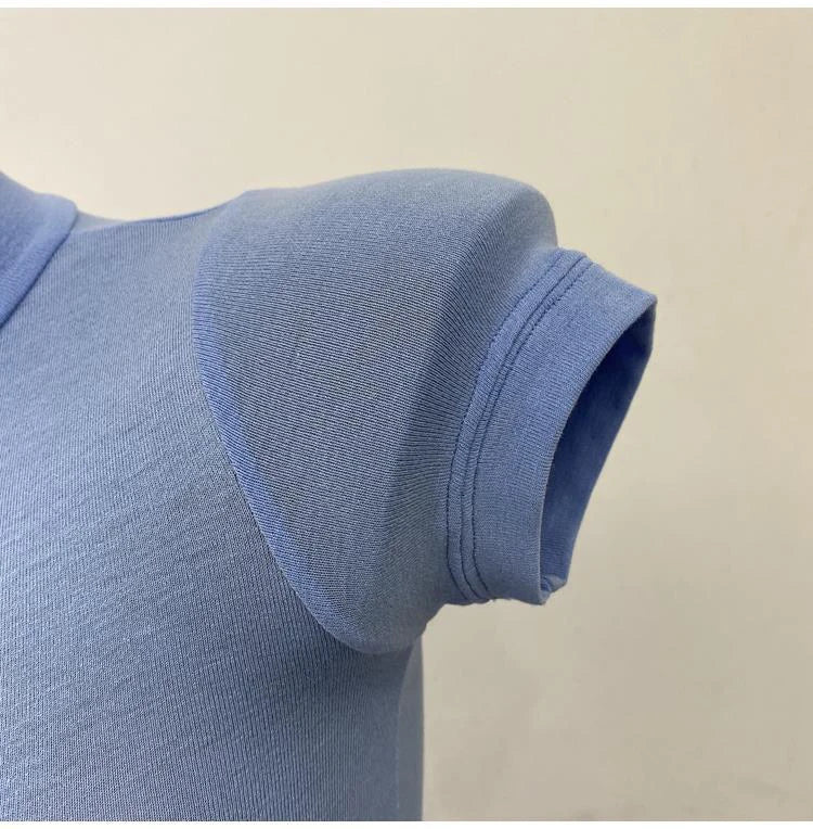 Half High Collar Korean T-Shirt – Transparent Short Sleeve Slim Fit Elastic Inner Top, Solid Color Bottoming Shirt for Women, Stylish Layering & Fashion Casual Wear