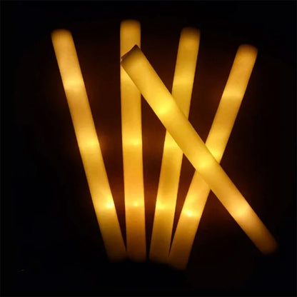 Lot de bâtons lumineux LED – 12/15/30/60 bâtons en mousse lumineux RVB colorés, tubes lumineux pour Noël, anniversaires, mariages, événements et fournitures de célébration nocturne
