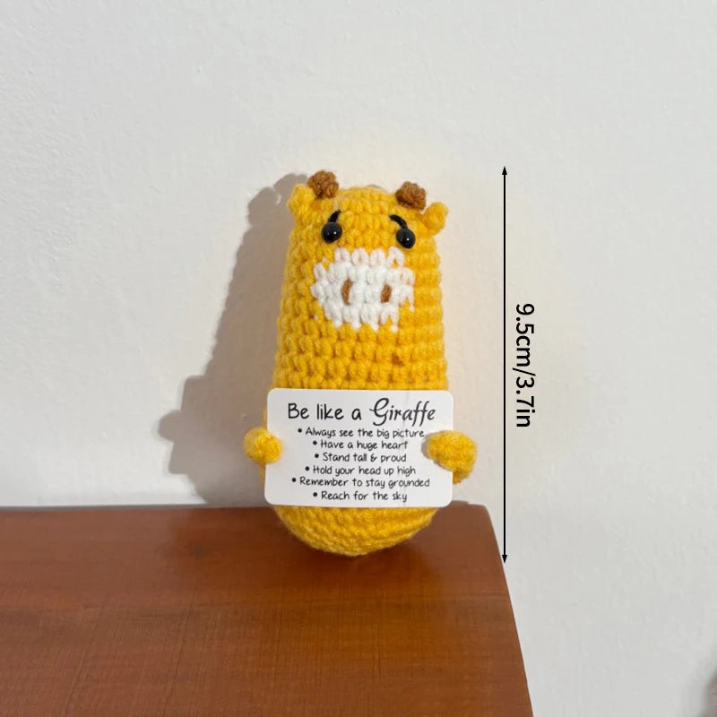 Poupée Pomme de Terre Énergétique Positive au Crochet – Figurine Mignonne en Tricot à Serrer, Artisanat Animalier Kawaii Fait Main au Crochet & Cadeau de Noël
