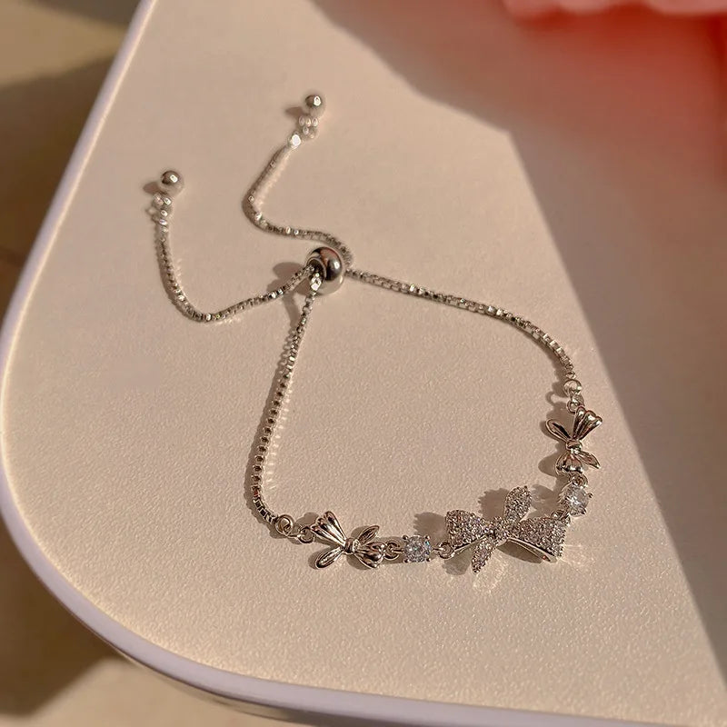 Women’s Fashion Four Leaf Grass Gold Color Adjustable Bracelet Korean Style Wedding Party Jewelry