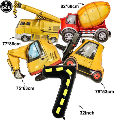Construction Truck Birthday Party Tablecloth – Excavator & Engineering-Themed Table Runner for Boys' Construction Party Decorations