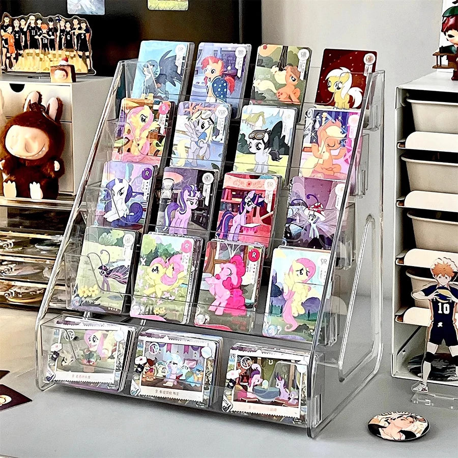 Expositor de tarjetas transparente para escritorio – Organizador de almacenamiento de tarjetas de felicitación y coleccionables para tiendas, floristerías y tiendas de regalos