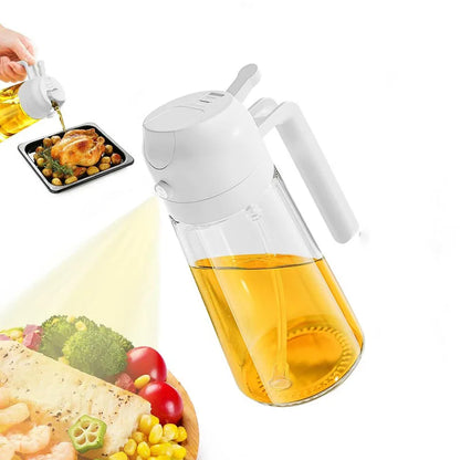 500ml 2-in-1 Oil Spray Bottle – Refillable Olive Oil Dispenser & Sprayer for Cooking, BBQ, Baking, Vinegar & Soy Sauce