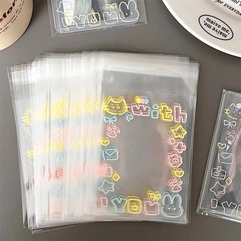 Bolsas OPP Autoadhesivas Graffiti Kitten – Bolsas de Embalaje Bonitas para Tarjetas, Regalos y Artículos Pequeños