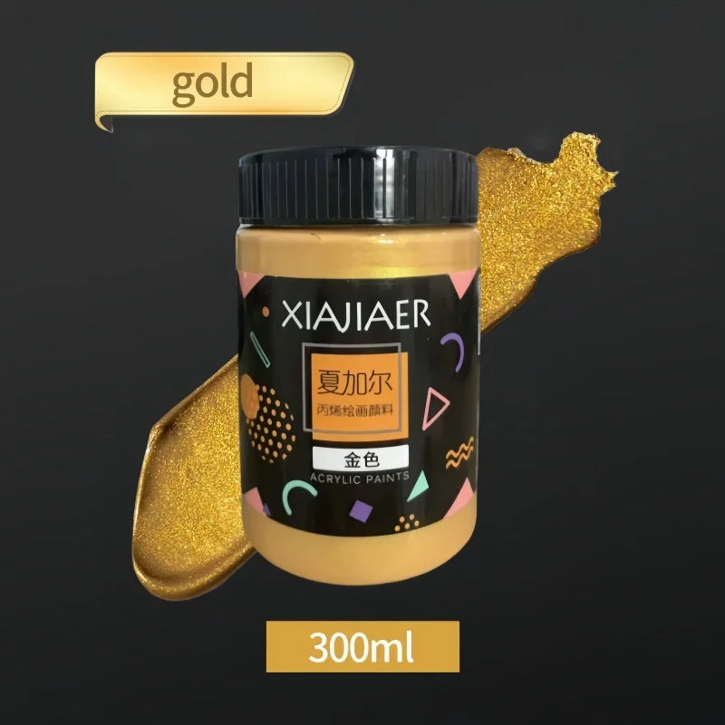 Metallic Acrylic Paint Pigment – Gold, Silver & Bronze Pearlescent (100ml / 300ml) for Painting & Art Projects