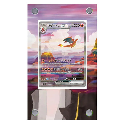 Estuche de exhibición de cartas acrílico Pokémon – Reshiram, Mewtwo, Zekrom, Charizard y soporte protector de cartas de personajes