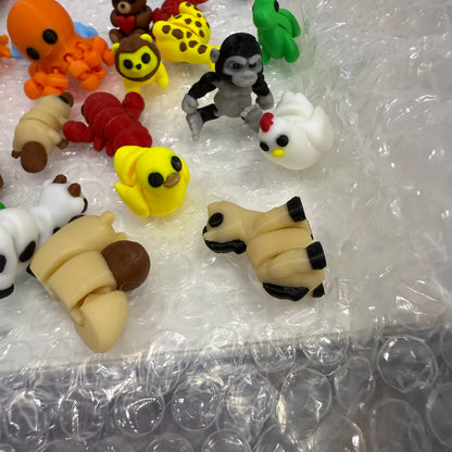 10/50 unidades de figuras de mini animales impresas en 3D – Modelos de simulación de dibujos animados móviles, juguetes coleccionables bonitos, decoración de escritorio y set de regalo de cumpleaños