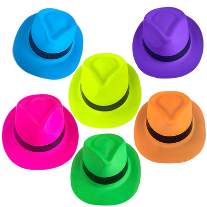 Neon UV Reactive Party Hats – Fluorescent Formal Hats for Glow Parties, Festivals & Events
