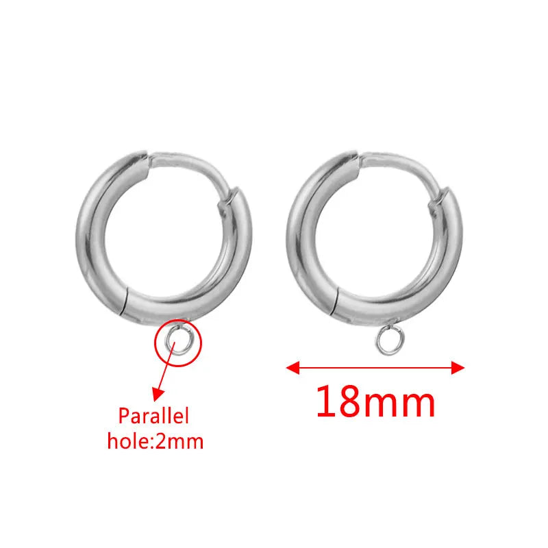 10-Piece Gold Stainless Steel Hoop Earring Hooks with Round Posts – DIY Earring Making Supplies & Jewelry Findings for Women