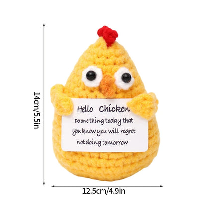 Poupée Pomme de Terre Énergétique Positive au Crochet – Figurine Mignonne en Tricot à Serrer, Artisanat Animalier Kawaii Fait Main au Crochet & Cadeau de Noël
