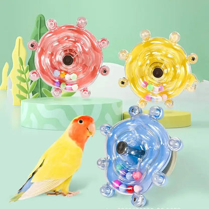 Interactive Parrot Cage Toy – Rotating Treat Dispenser for Mental Stimulation, Foraging & Entertainment, Bird Enrichment Toy