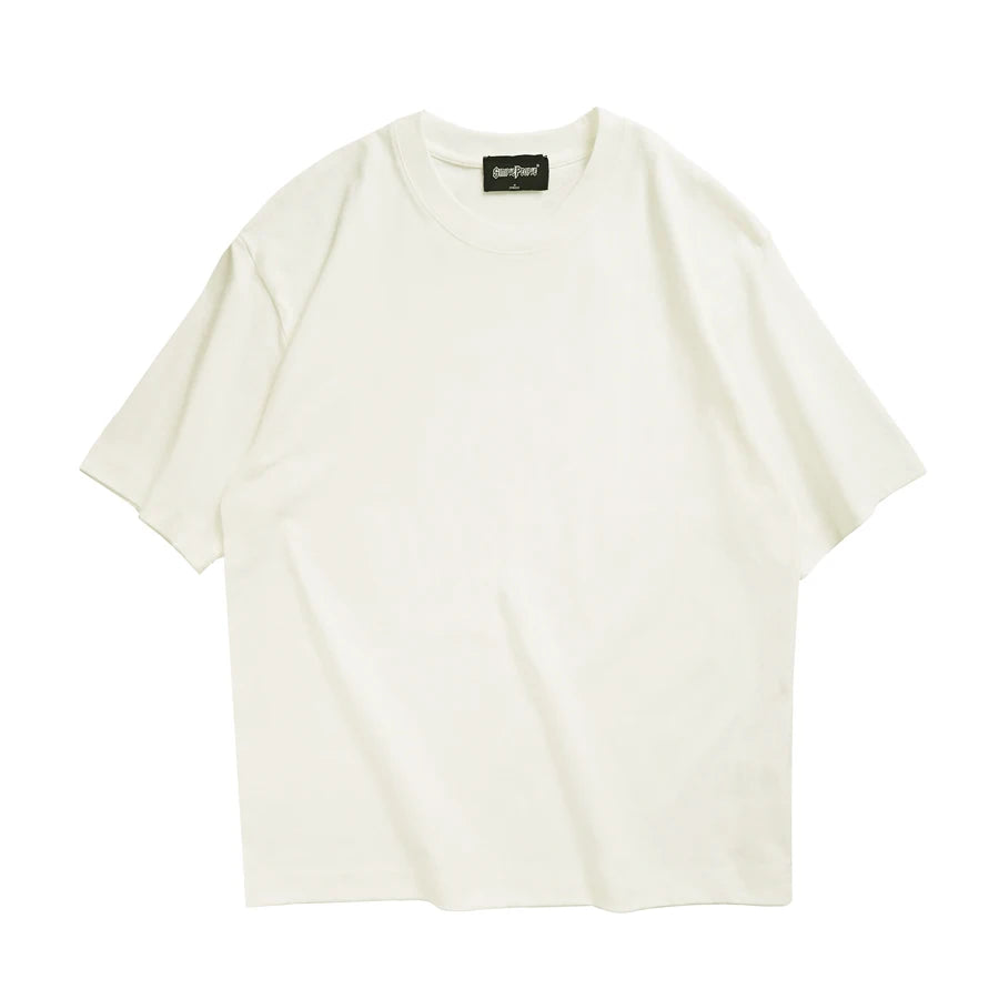 WAVLATII T-shirt unisexe oversize marron, décontracté d'été, streetwear coréen, haut basique uni pour femmes et hommes.