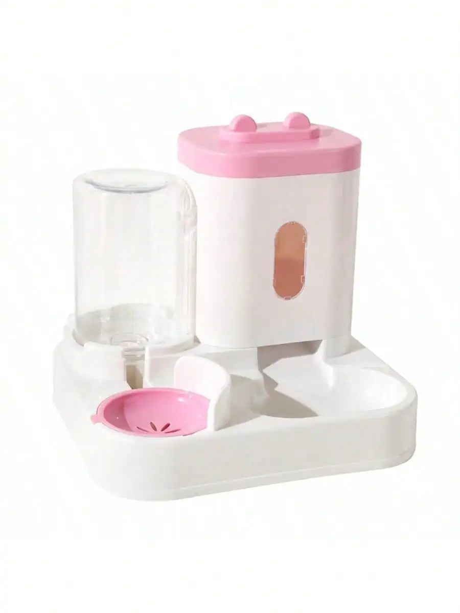 1-Pack Automatic Gravity-Fed Cat Water Dispenser & Feeder – Spill-Proof Large-Capacity One-Piece Food & Water Station