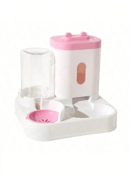 1-Pack Automatic Gravity-Fed Cat Water Dispenser & Feeder – Spill-Proof Large-Capacity One-Piece Food & Water Station