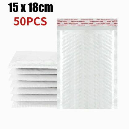 Sobres de burbujas blancos – Sobres de envío acolchados impermeables con autocierre, bolsas de embalaje de burbujas gruesas para envíos seguros (11/15/23 cm)