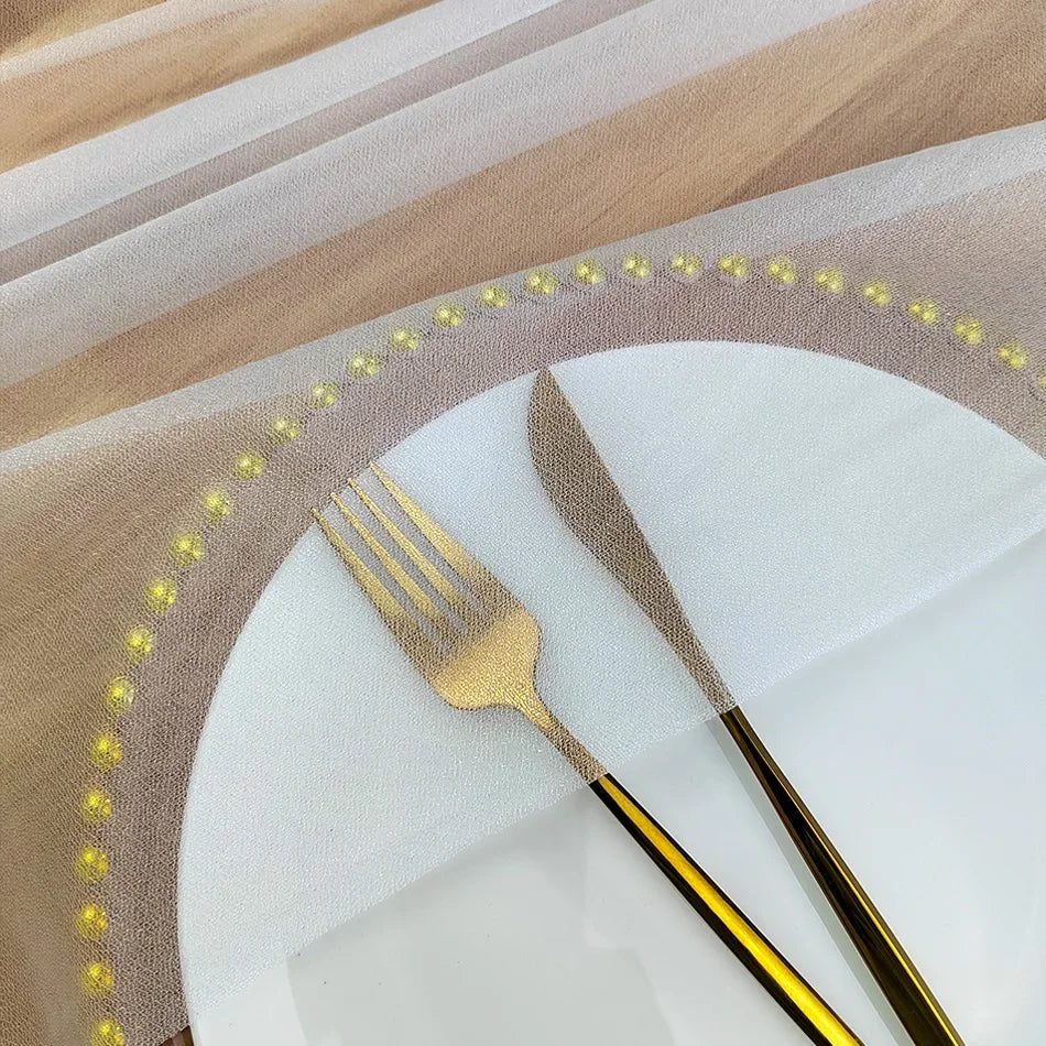 Camino de mesa de gasa - Decoración de arco de boda de tela de seda transparente | Decoración de mesa bohemia para cumpleaños y eventos
