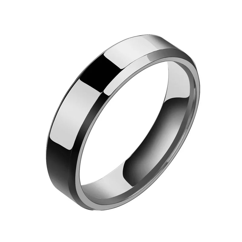 Stainless Steel Wedding Band Ring – 2mm, 4mm, 6mm & 8mm High Polished Smooth Ring for Men & Women | Minimalist Jewelry