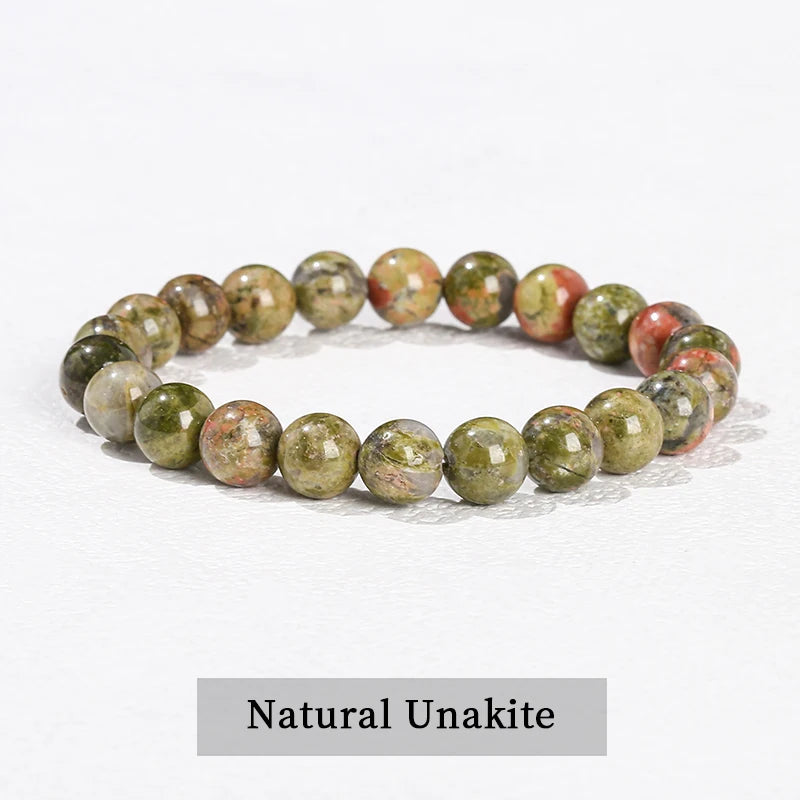 Bracelet en perles d'améthyste naturelle – Bracelet extensible en cristal véritable pour hommes et femmes, bijou de méditation yoga et accessoire de mode