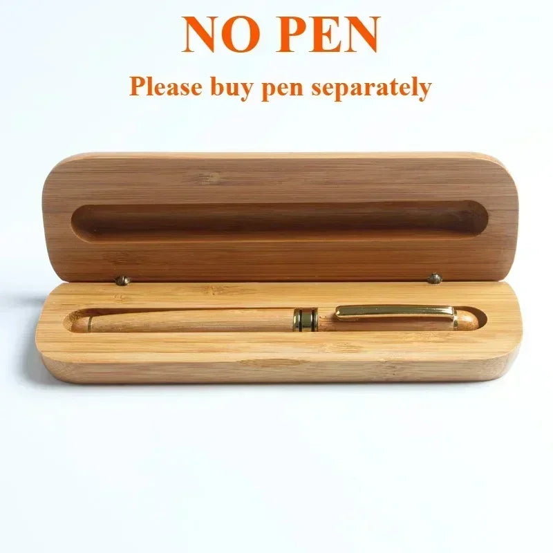 Custom Logo Bamboo Wooden Ballpoint Pen – Laser Engraved Personalized Signature Pen with Company Name, Business & Graduation Gift Box