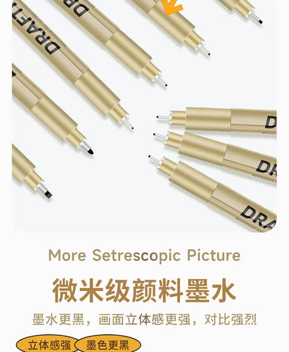 Manga Black Fineliner Marker Set – 1/6/9/12PCS Fine Tip Drawing Pens for Sketching, Comics & Art