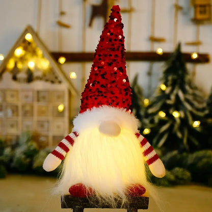 1–3PCS Christmas Gnome Reindeer Decorations 2026 – LED Glowing Gnome Doll Night Light for Xmas Tree, Home Decor, Gifts & New Year 2027