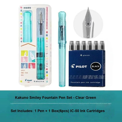 Pluma Estilográfica Pilot Kakuno – Bolígrafo de Escritura Antideslizante Fácil de Usar para Principiantes con Agarre Suave para Caligrafía, Diarios, Oficina y Colección de Papelería