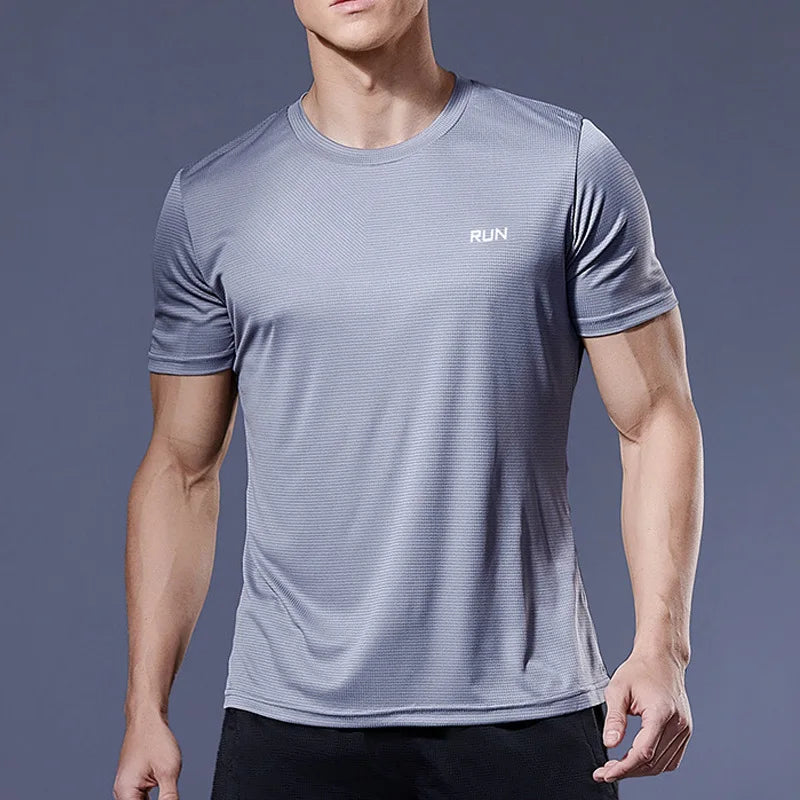 Men's Quick-Dry Gym T-Shirt – Breathable Short Sleeve Running, Training & Bodybuilding Sports Shirt