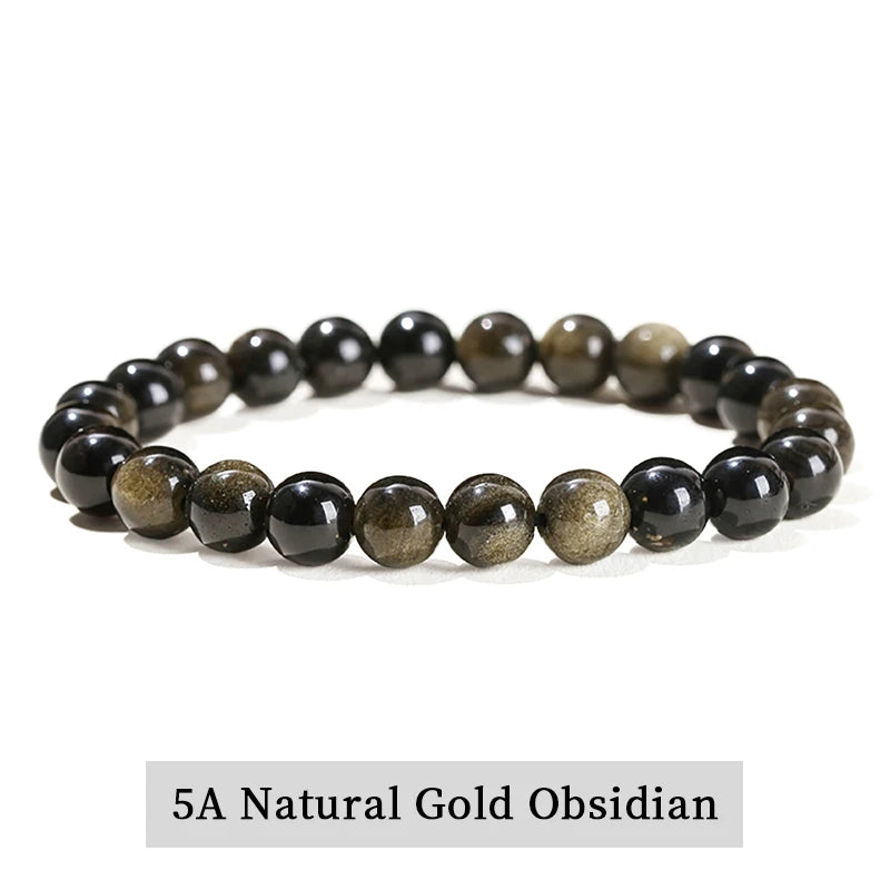 Pulsera de Cuentas de Piedra Natural – Pulsera de Gemas de Amatista, Ojo de Tigre, Cuarzo Cristal y Ágata para Mujeres y Hombres, Regalo de Joyería de Energía Reiki