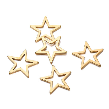 10 breloques géométriques creuses en acier inoxydable pour bijoux – Connecteurs de pendentif pour boucles d'oreilles, colliers et fabrication de bijoux