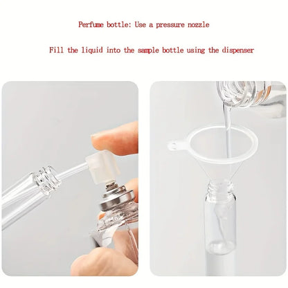 Set de 30 Botellas Pulverizadoras de Vidrio con Accesorios – Mini Botellas de Perfume Rellenables de 2/3/5/10ml con Embudo, Jeringa, Herramienta Cuentagotas y Popote para Fragancias, Aceites Esenciales y Cosméticos Caseros